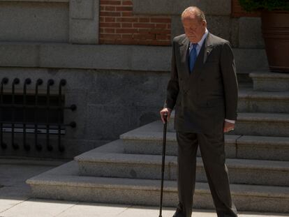 Juan Carlos I, outside the Zarzuela Palace, in 2014.