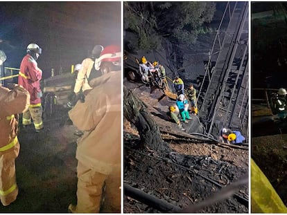 Organismos de socorro atienden la emergencia de las explosiones ocurridas en unas minas de Carbón, en Suatatausa, Cundinamarca, el 14 de marzo de 2023.