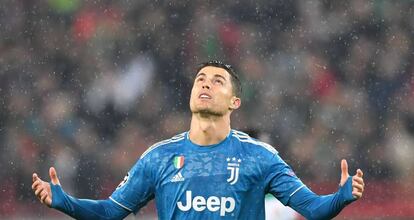 Cristiano Ronaldo, durante el partido de Champions entre la Juventus y el Lokomotiv.