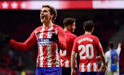 Griezmann celebra un gol en el &uacute;ltimo Atl&eacute;tico-Legan&eacute;s de Liga.