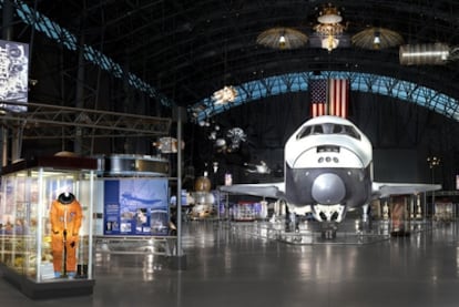 El prototipo de transbordador <i>Enterprise</i> expuesto en el museo Smithsonian de Washington.