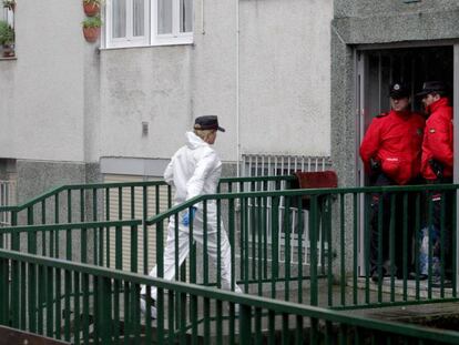 Entrance of the building where the crime was committed.