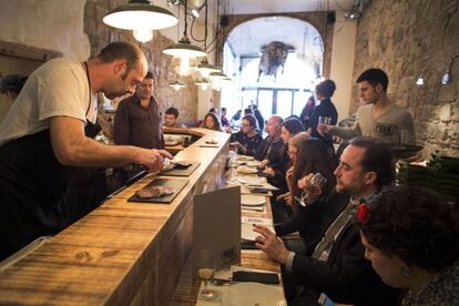 Un restaurant a Barcelona, a l'hora de dinar.