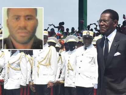 Teodoro Obiang Nguema, presidente de Guinea Ecuatorial, en diciembre en Malabo. A la izquierda, su hijo Carmelo Ovono Obiang.