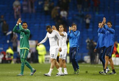 El Real Madrid salió a agredecer el apoyo de la afición tras la victoria.