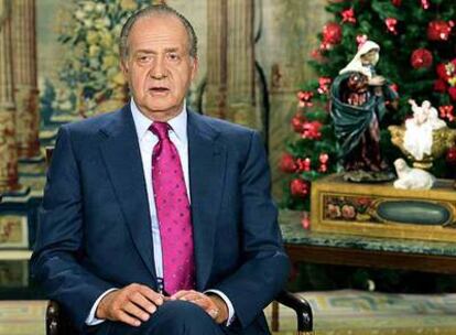 Don Juan Carlos, en un momento del mensaje de Navidad.