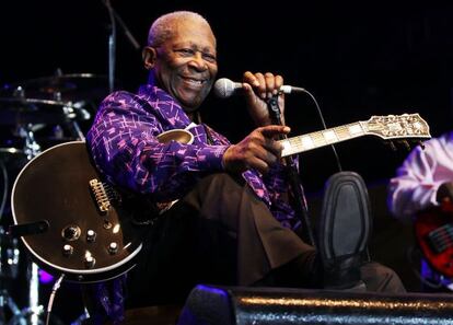 El músico B. B. King, en un concierto en Australia, el 22 de abril de 2011.