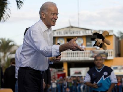 Joe Biden, durante una visita a Guatemala cuando era vicepresidente, en 2015.
