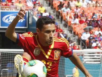 Navas controla un bal&oacute;n en el amistoso ante Hait&iacute;