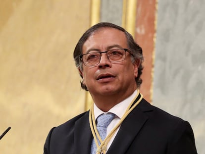 Gustavo Petro, presidente de Colombia, durante su visita a España el pasado 3 de mayo de 2023.