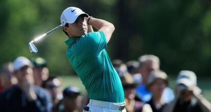 Rory McIlroy, durante un entrenamiento en Augusta.