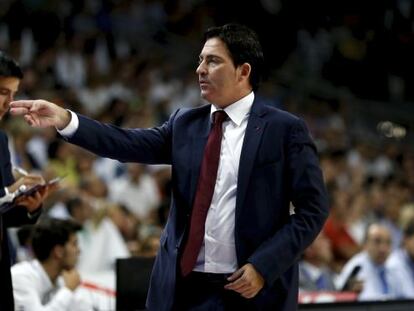 Xavi Pascual, en el primer partido de la final Madrid-Barça.