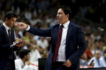 Xavi Pascual, en el primer partido de la final Madrid-Barça.