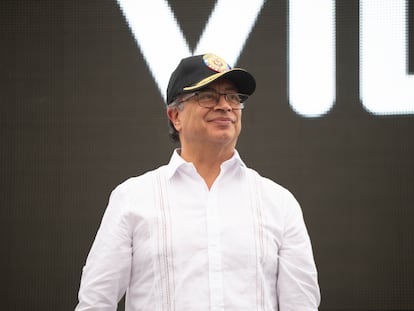 Gustavo Petro, en Buenos Aires, en el departamento de Cauca, el 13 de diciembre de 2023.