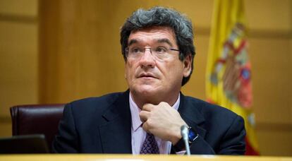 El Ministro de Inclusión, Seguridad Social y Migraciones, José Luis Escrivá, en el Congreso.