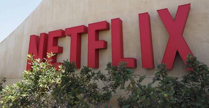 Logotipo de Netflix en California. 