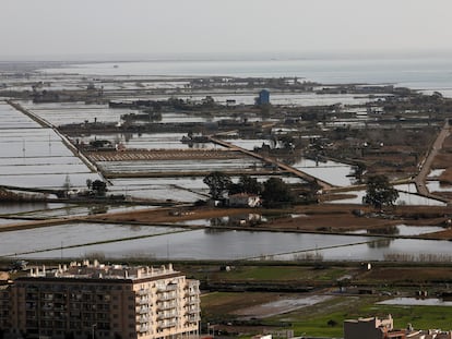 La bahía de los Alfaques (Montsià) con los estragos del temporal