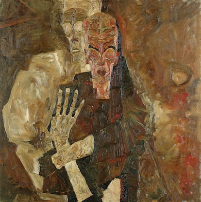 'Muerte y hombre (los videntes II)' (1911), de Egon Schiele, en el Leopold Museum, Viena.