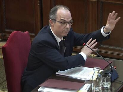 Jordi Turull, durant la seva declaració al judici. 