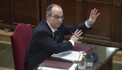 Jordi Turull, durant la seva declaració al judici.