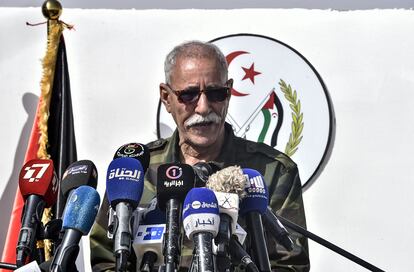 El líder del Frente Polisario y presidente de la República Árabe Saharaui Democrática (RASD), Brahim Gali, el pasado 27 de febrero en los campos de refugiados saharauis de Tinduf.