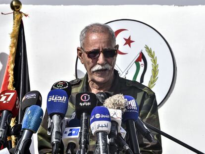 El líder del Frente Polisario y presidente de la República Árabe Saharaui Democrática (RASD), Brahim Gali, el pasado 27 de febrero en los campos de refugiados saharauis de Tinduf.