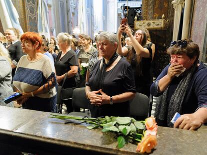 Funeral por la muerte de Miroslava Sadova y Anastasia Seniv, dos de las víctimas del ataque ruso en Lviv el pasado 6 de julio.
