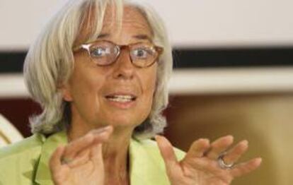 La directora gerente del Fondo Monetario Internacional (FMI), Christine Lagarde, participa en una mesa redonda sobre la integración económica europea en Vilna (Lituania). EFE/Archivo