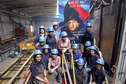 Trabajadoras del metal de la empresa Modultec.