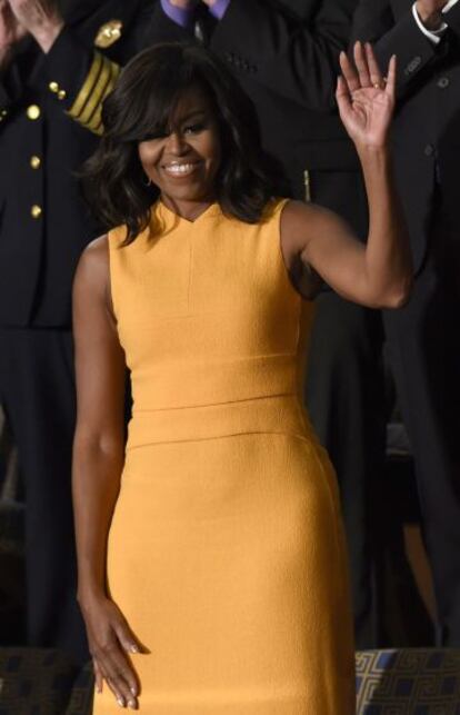 Michelle Obama, antes del discurso sobre el estado de la Uni&oacute;n del presidente de EE UU el pasado 12 de enero.