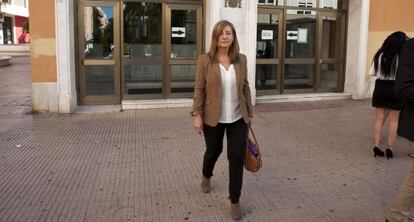 Pilar Sánchez, este miércoles a su salida de los juzgados.