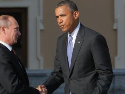 El presidente de Rusia y el de EE UU se saludan durante la cumbre del G-20 en San Petersburgo.