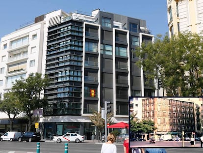 El edificio que ocupa hoy el número 103 de la calle de Alcalá y el inmueble protegido que le precedió hasta que desapareció "por demolición total".