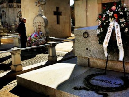 La tumba del pintor Joaqu&iacute;n Sorolla en el Cementerio General de Valencia.