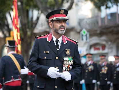 Josep Llu&iacute;s Trapero en la ofrenda floral al monument a Rafael Casanova.