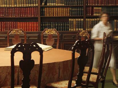 Sala de reuniones de la Real Academia de Medicina de Sevilla, el pasado miércoles.