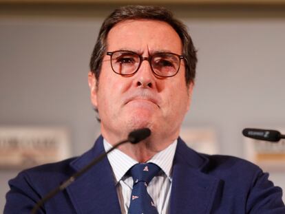 El presidente de la CEOE, Antonio Garamendi, el pasado martes en un acto en Málaga.