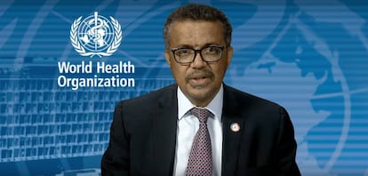 El doctor Tedros Ghebreyesus durante una conferencia como nuevo director general de la OMS.