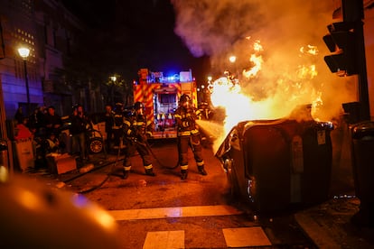 Incidentes sede del PSOE en la madrileña calle de Ferraz