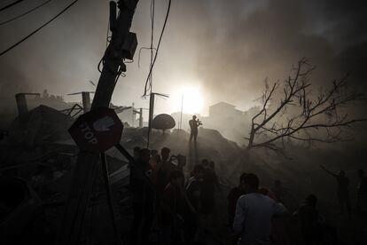 Edificios destruidos después de los ataques israelíes sobre Gaza, este miércoles.