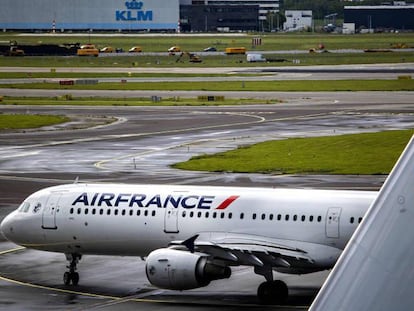 Un avión de Air France en el aeropuerto de Ámsterdam.