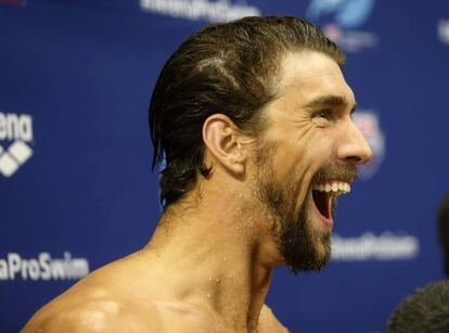 La sonrisa de Michael Phelps después de los 200 estilos en el Arena Pro de Austin.