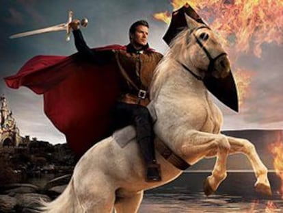 David Beckham representa al príncipe de <i>La bella durmiente</i> en un cartel publicitario.