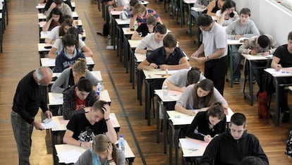 Un examen de bachillerato en un instituto de Nantes (Francia).
