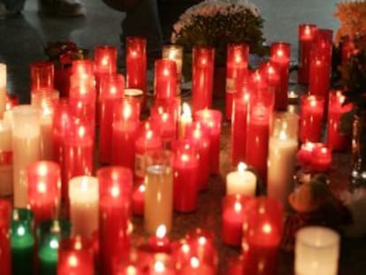 Velas en recuerdo de las v&iacute;ctimas de los atentados del 11-M, en 2006. 