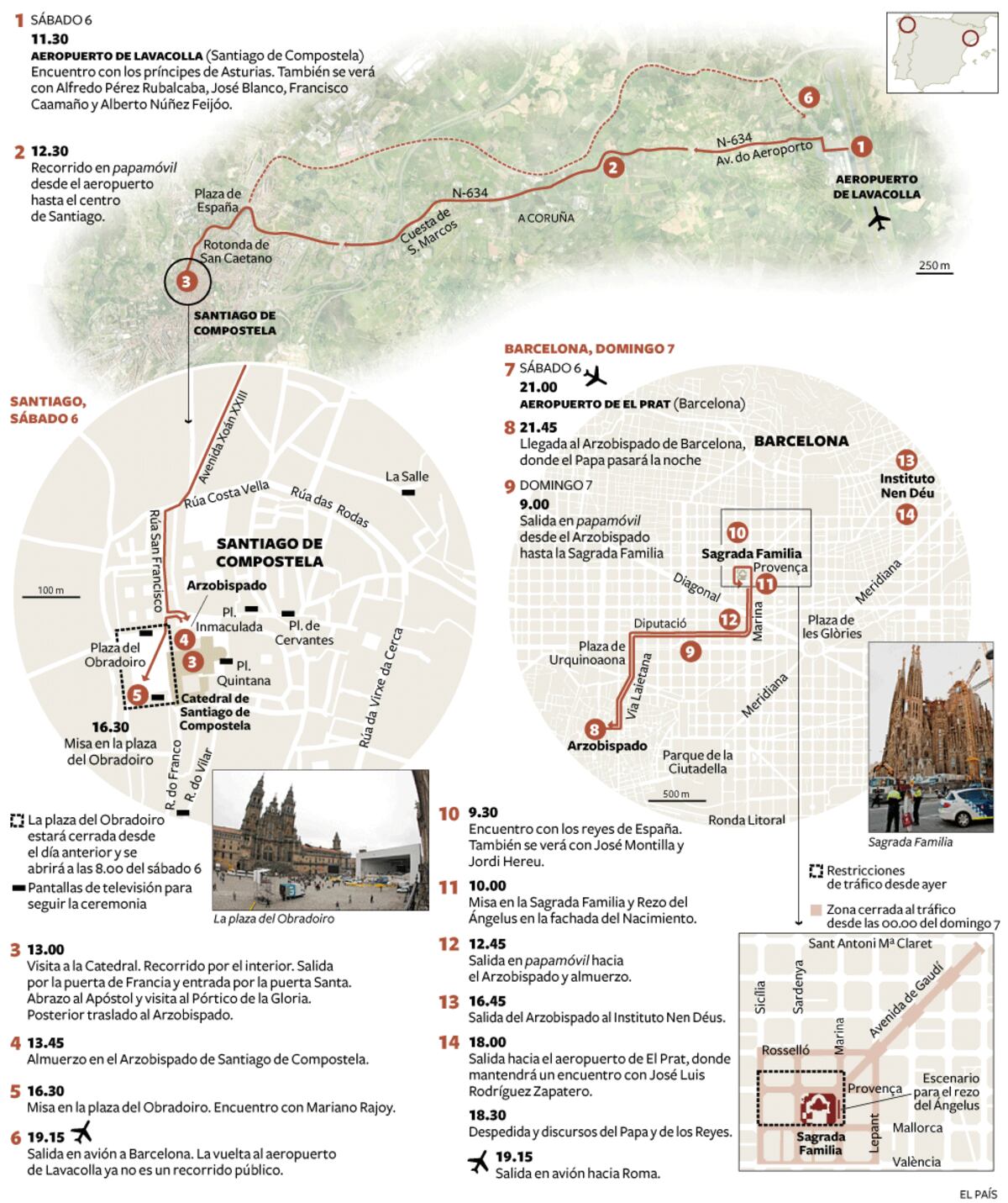 Programa de la visita del Papa a Santiago y Barcelona | Media | EL PAÍS