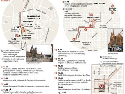 Programa de la visita del Papa a Santiago y Barcelona