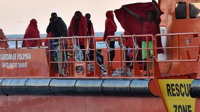 Inmigrantes rescatados en Andalucía.