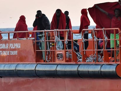 Inmigrantes rescatados en Andalucía. 