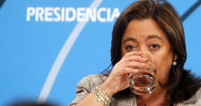 Mar Moreno, tras un Consejo de Gobierno.